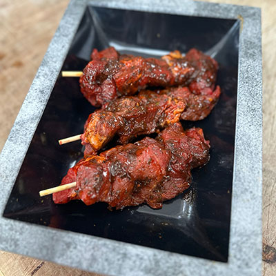 Jerk Beef Steak Kebabs